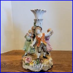 Antique Von Scheirholz German Porcelain Figural Lamp Lithophane Shade 24 Parts