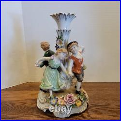 Antique Von Scheirholz German Porcelain Figural Lamp Lithophane Shade 24 Parts