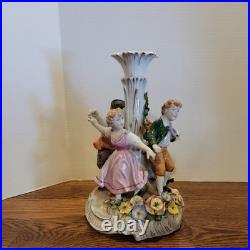 Antique Von Scheirholz German Porcelain Figural Lamp Lithophane Shade 24 Parts