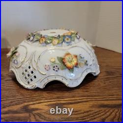 Antique Von Scheirholz German Porcelain Figural Lamp Lithophane Shade 24 Parts