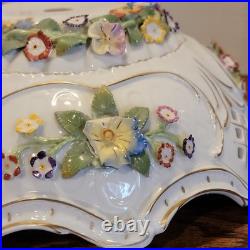 Antique Von Scheirholz German Porcelain Figural Lamp Lithophane Shade 24 Parts