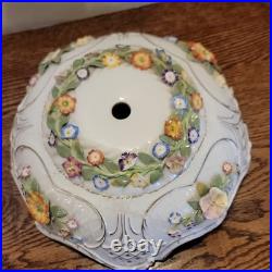 Antique Von Scheirholz German Porcelain Figural Lamp Lithophane Shade 24 Parts