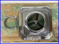 Antique Vtg Art Deco PINK Slag Glass Lamp Base, Spacer Parts Agate Houze Silver