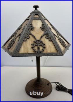 Antique Vtg Rainaud 1118 Stained Glass Table Lamp Tiffany Era RESTORATION/ PARTS