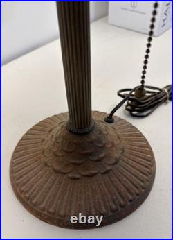 Antique Vtg Rainaud 1118 Stained Glass Table Lamp Tiffany Era RESTORATION/ PARTS