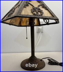 Antique Vtg Rainaud 1118 Stained Glass Table Lamp Tiffany Era RESTORATION/ PARTS