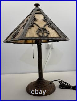 Antique Vtg Rainaud 1118 Stained Glass Table Lamp Tiffany Era RESTORATION/ PARTS