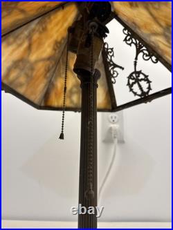 Antique Vtg Rainaud 1118 Stained Glass Table Lamp Tiffany Era RESTORATION/ PARTS