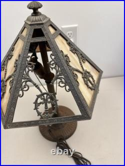 Antique Vtg Rainaud 1118 Stained Glass Table Lamp Tiffany Era RESTORATION/ PARTS