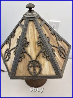 Antique Vtg Rainaud 1118 Stained Glass Table Lamp Tiffany Era RESTORATION/ PARTS