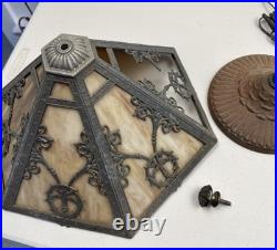Antique Vtg Rainaud 1118 Stained Glass Table Lamp Tiffany Era RESTORATION/ PARTS