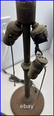 Antique Vtg Rainaud 1118 Stained Glass Table Lamp Tiffany Era RESTORATION/ PARTS