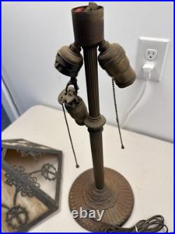Antique Vtg Rainaud 1118 Stained Glass Table Lamp Tiffany Era RESTORATION/ PARTS