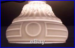 Antique Vtg White Shade Cased Glass Deco Light Lamp 2 1/4 Set Four 4 USA #C38