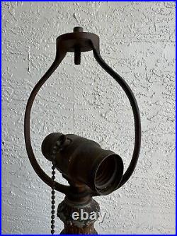 Antique art nouveau double socket table lamp base parts restore 1F