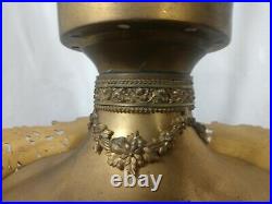 Antique brass hanging oil lamp ornate chain fixture parts