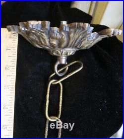 Antique canopy Brass Bronze Acanthus leaf FRENCH lamp chandelier part vintage
