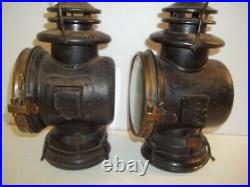 Antique carriage buggy lamps pair parts or restore