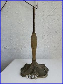 Antique heavy lili pad table lamp base parts restore 2D