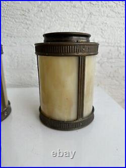 Antique mission Slag Glass Lamp shade sconce chandelier fixtures parts