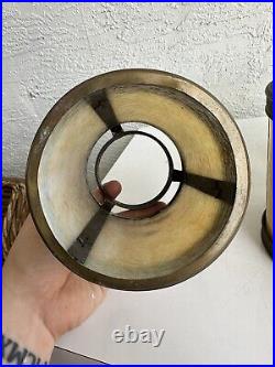 Antique mission Slag Glass Lamp shade sconce chandelier fixtures parts