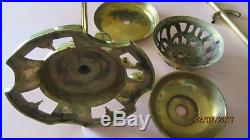 Antique or Vintage Czech Amber Crystal & Bronze Lamp Parts for Refurbishing