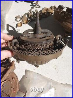 Antique retractable lamp pulley parts