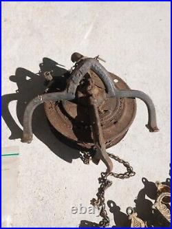 Antique retractable lamp pulley parts