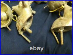 Antique set of 6 Deer with horn brass with socket lamp for chandelier parts
