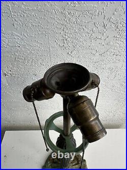 Antique triple socket table lamp base parts restore 1W