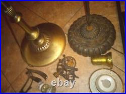 Antique vintage lot or pot metal nouveau deco floor lamp spacers parts restore