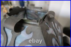 Antique wrought iron slag glass lamp (for parts or repair)