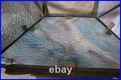 Antique wrought iron slag glass lamp (for parts or repair)