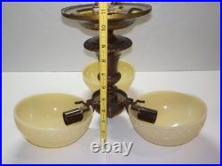 Art Deco 3 Light Slip Shade Ceiling Fixture Vintage Untested For Parts/Resto Art Deco 3 Light Slip Shade Ceiling Fixture Vintage Untested For Parts/Resto