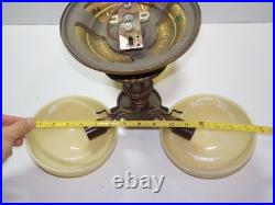 Art Deco 3 Light Slip Shade Ceiling Fixture Vintage Untested For Parts/Resto