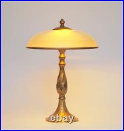 Art Deco design table Saint-Étienne copper lamp unique piece bankers