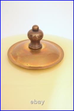 Art Deco design table Saint-Étienne copper lamp unique piece bankers