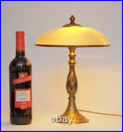 Art Deco design table Saint-Étienne copper lamp unique piece bankers