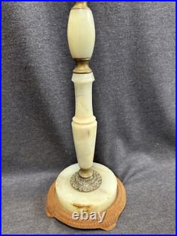 Art Nouveau Alabaster Lamp For Parts Or Repair 24 Tall Vintage