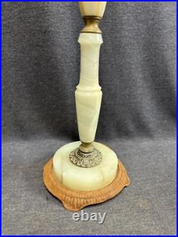 Art Nouveau Alabaster Lamp For Parts Or Repair 24 Tall Vintage