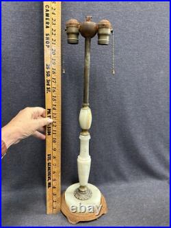 Art Nouveau Alabaster Lamp For Parts Or Repair 24 Tall Vintage