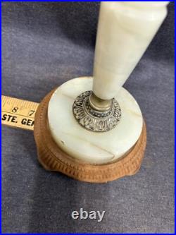 Art Nouveau Alabaster Lamp For Parts Or Repair 24 Tall Vintage