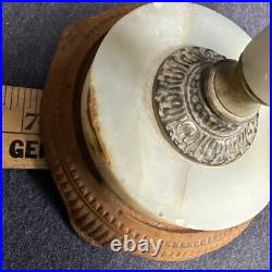 Art Nouveau Alabaster Lamp For Parts Or Repair 24 Tall Vintage