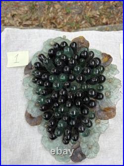 Art Nouveau Glass Grapes & Leaves Cluster Murano Lamp Chandelier Parts #1