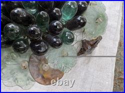 Art Nouveau Glass Grapes & Leaves Cluster Murano Lamp Chandelier Parts #1