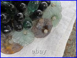 Art Nouveau Glass Grapes & Leaves Cluster Murano Lamp Chandelier Parts #1
