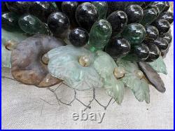 Art Nouveau Glass Grapes & Leaves Cluster Murano Lamp Chandelier Parts #1