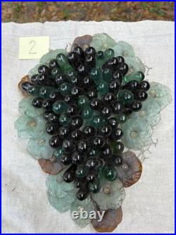 Art Nouveau Glass Grapes & Leaves Cluster Murano Lamp Chandelier Parts #2