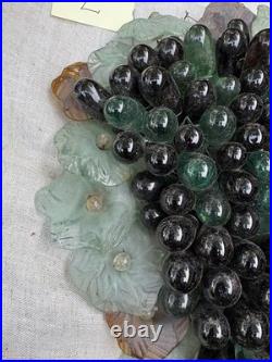 Art Nouveau Glass Grapes & Leaves Cluster Murano Lamp Chandelier Parts #2