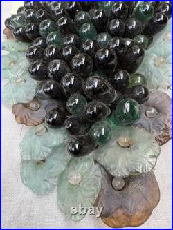 Art Nouveau Glass Grapes & Leaves Cluster Murano Lamp Chandelier Parts #2